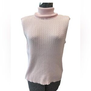 Worthington ladies cable knit lightweight pullover sweater sleeveless size large